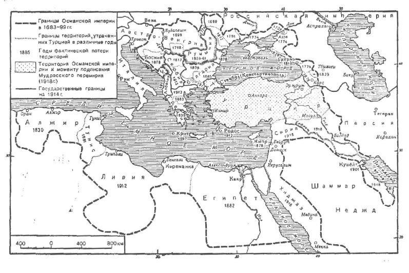 Контурная карта османской империи