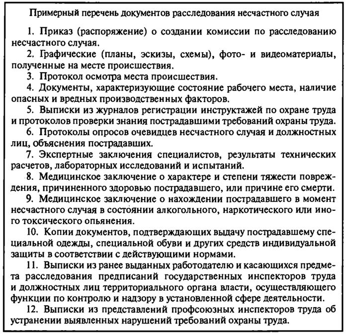 Приказ об утверждении положения расследования несчастных случаев