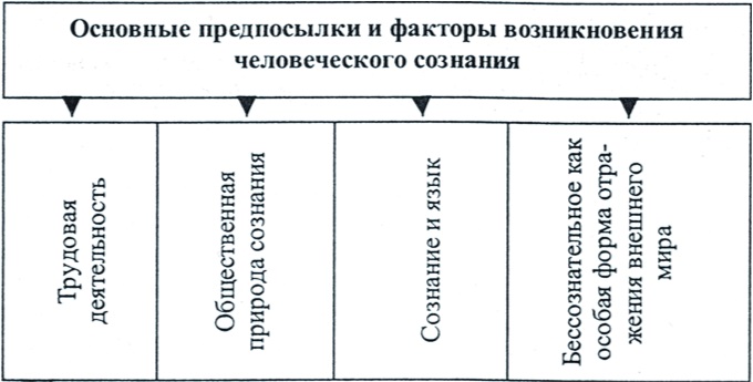 Условия возникновения сознания человека. Факторы возникновения сознания в психологии. Основные факторы формирования и развития сознания. Факторы развития сознания в психологии. Предпосылки возникновения сознания.