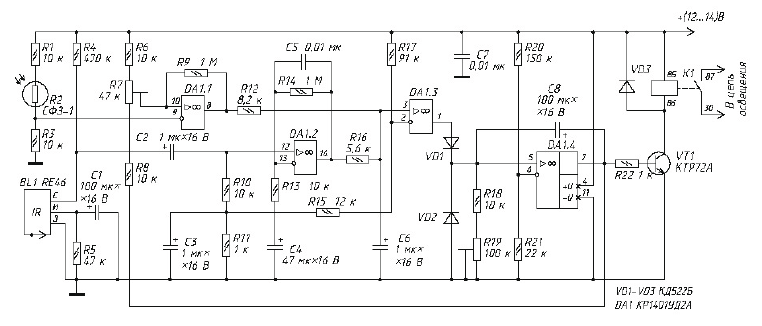 Lm324n схема датчика