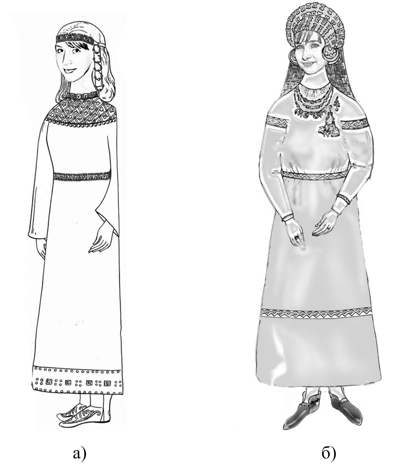Женский костюм древней Руси