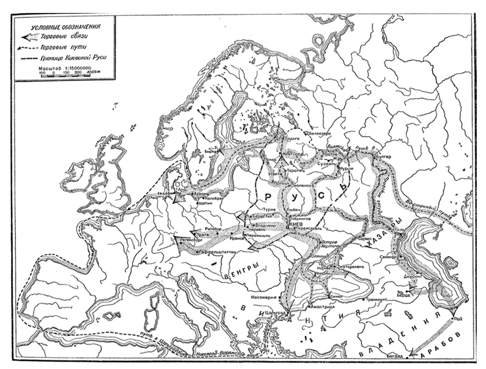 Карта торговых путей древней руси