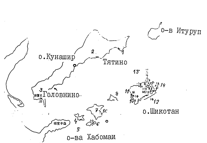 Карта острова итуруп