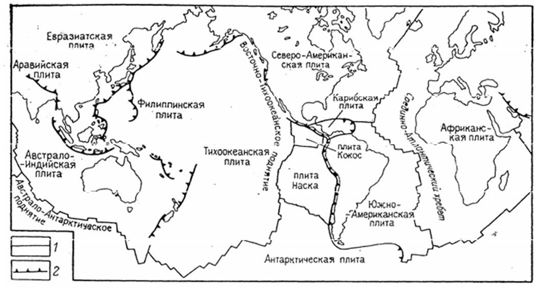 Границы литосферных плит северной америки