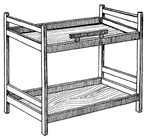 Как нарисовать двухъярусную кровать