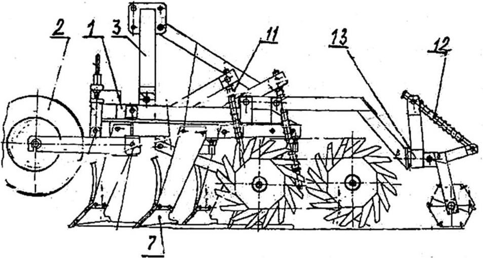 Почвообрабатывающий агрегат универсальный комбинированный паук 4 схема