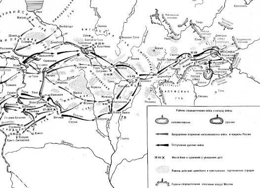 Вторжение наполеоновской армии в россию карта