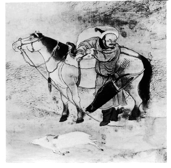 Падения хана. Монголы на лошадь иллюстрация.