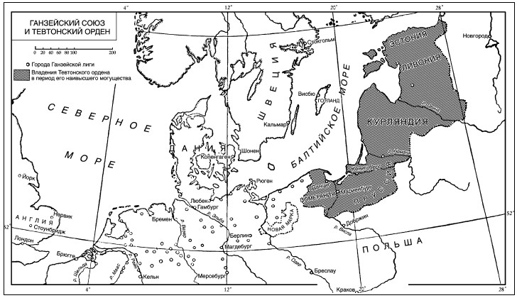 Ливонский орден карта