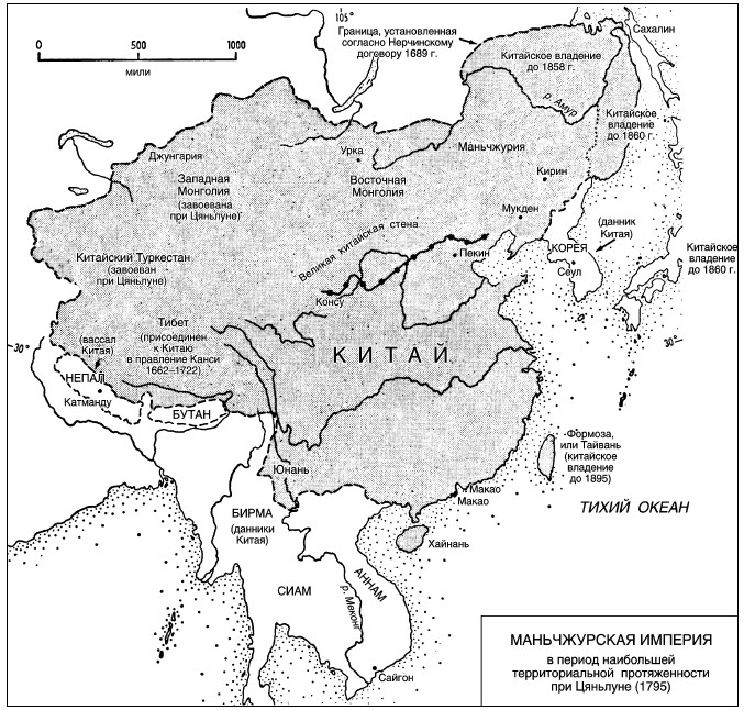 Карта китая 1800 года