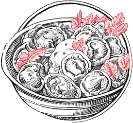 Рисунок пельменей в тарелке