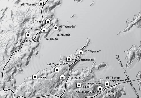 Турбазы байкал карта