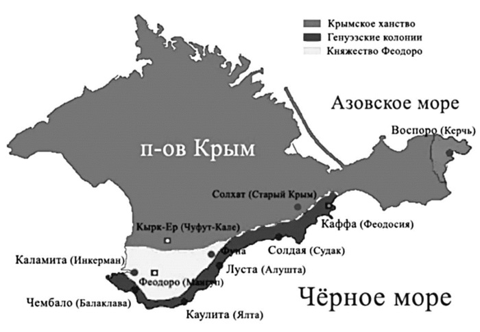 Крым карта черно белая