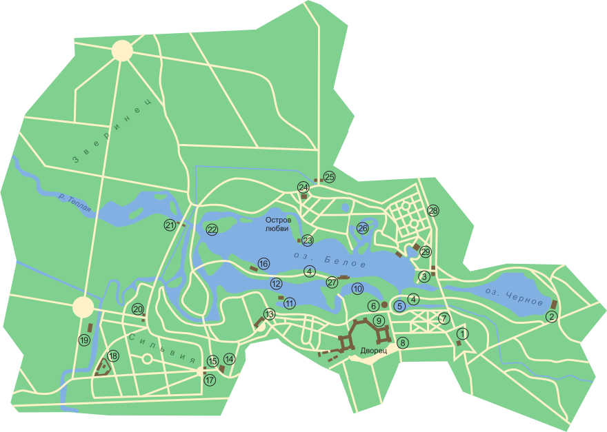 Гатчинский парк карта схема