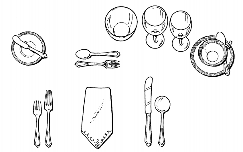 Рисунок сервированного стола