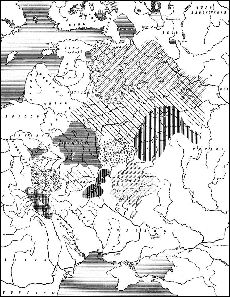 Карта восточные славяне в древности древняя русь в 9 11 веках
