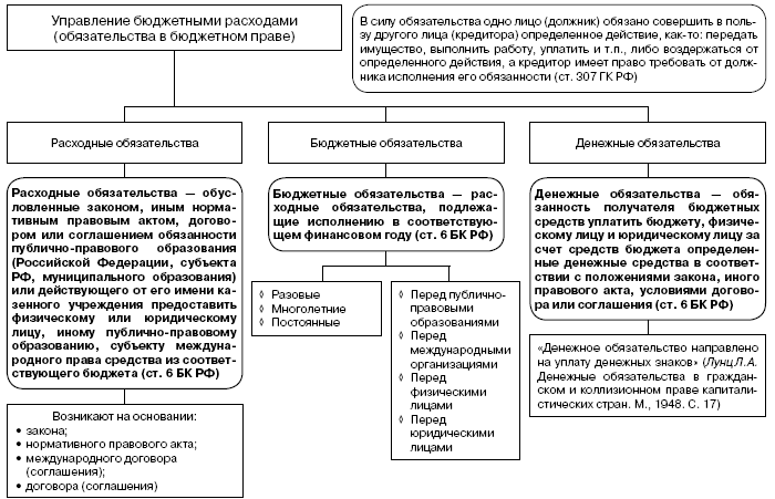 Бюджетные ассигнования схема финансовое право