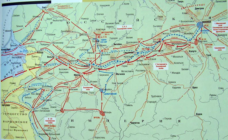 Карта отступления наполеона из москвы