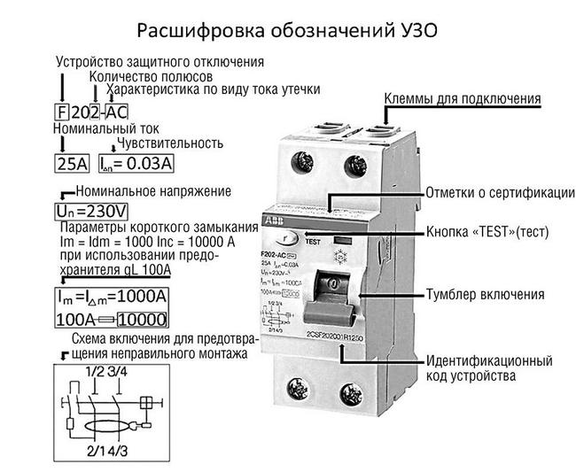 Электрическая схема дифавтомата