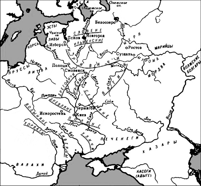 Расселение восточнославянских племен карта