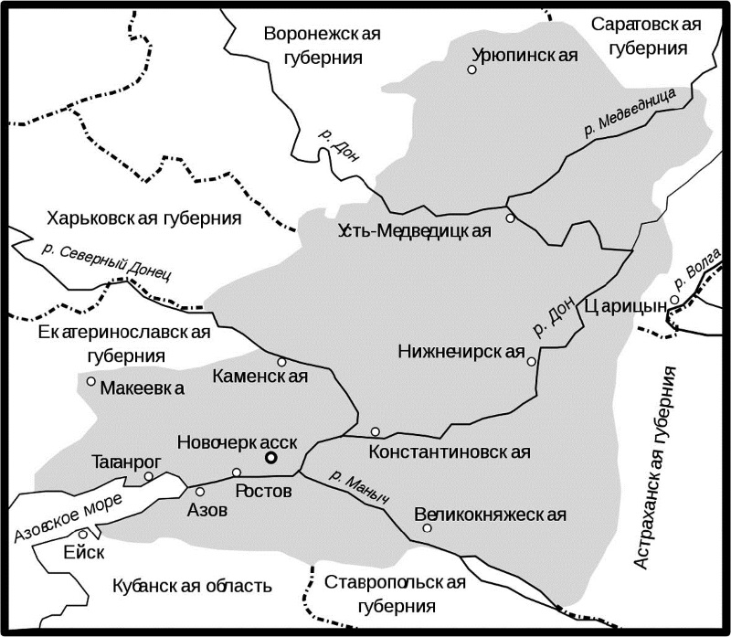 Карта войска донского до революции