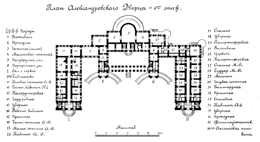 План дворца екатерининского дворца