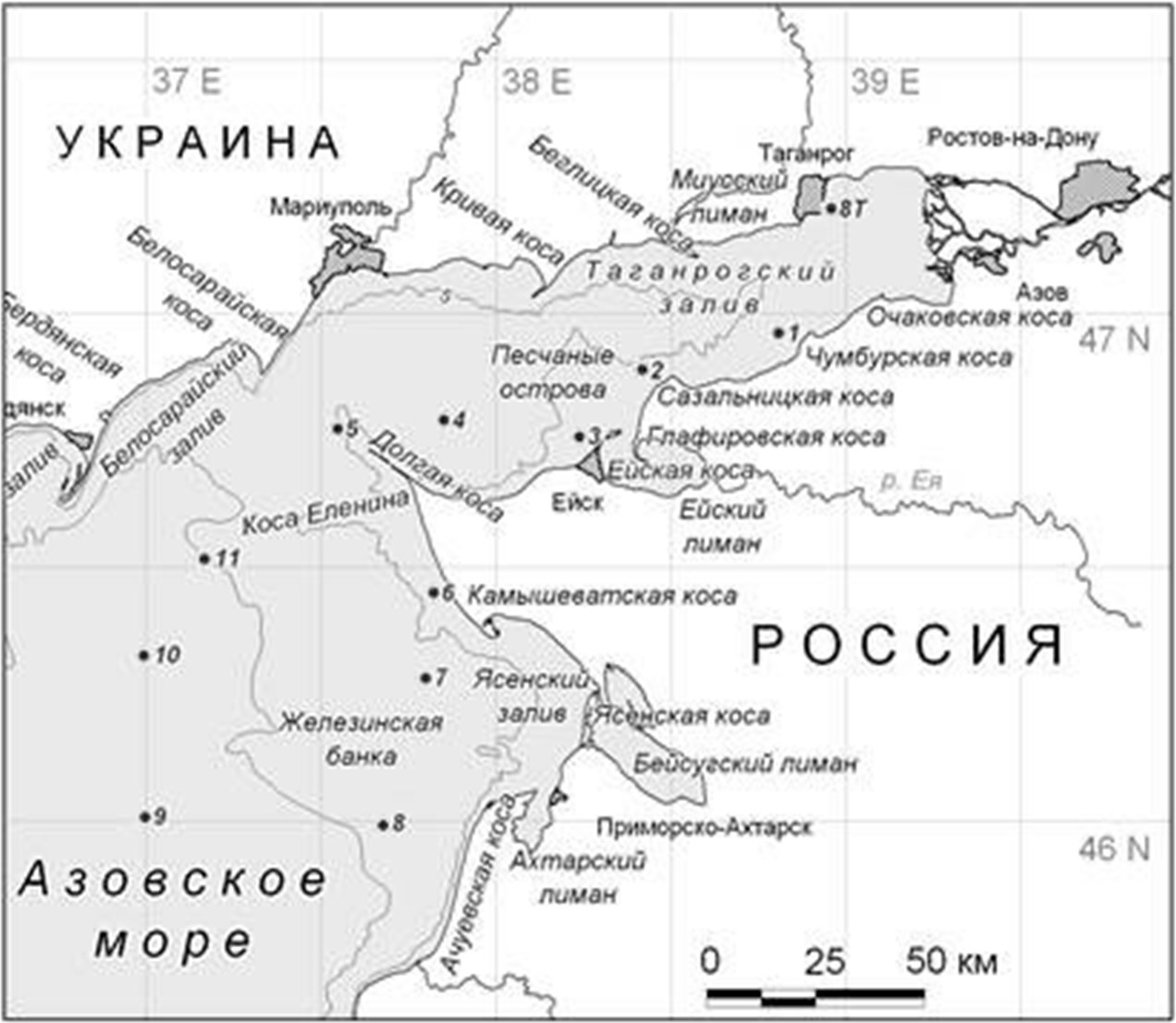 ейск на карте россии азовское море