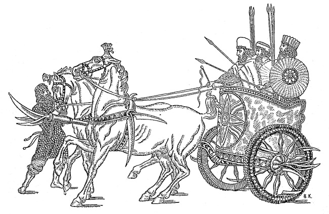 И ударили вражеские колесницы по воинству ра. Древняя Персия колесница. Серпоносные колесницы Селевкидов.
