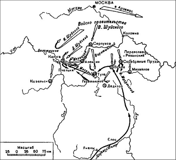 Лжедмитрий 1 поход на москву карта