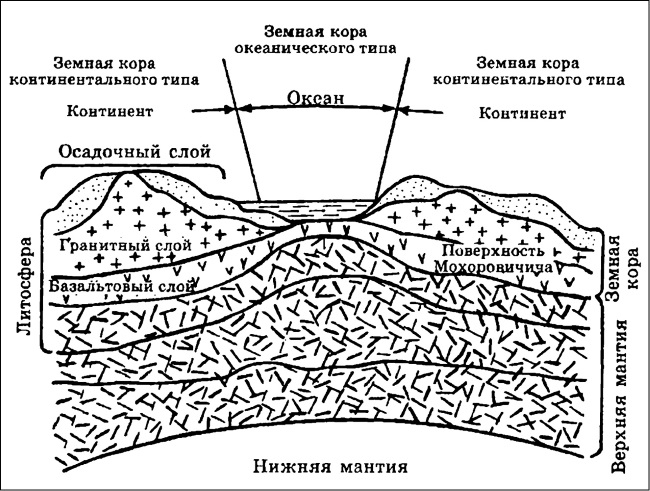 Какой слой земной коры обозначен на рисунке цифрой четыре