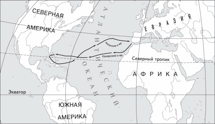 Путешествие колумба карта