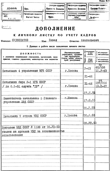 Дополнение к личному листку по учету кадров образец заполнения