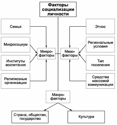 Факторы социализации и их типология составьте схему типологии факторов социализации