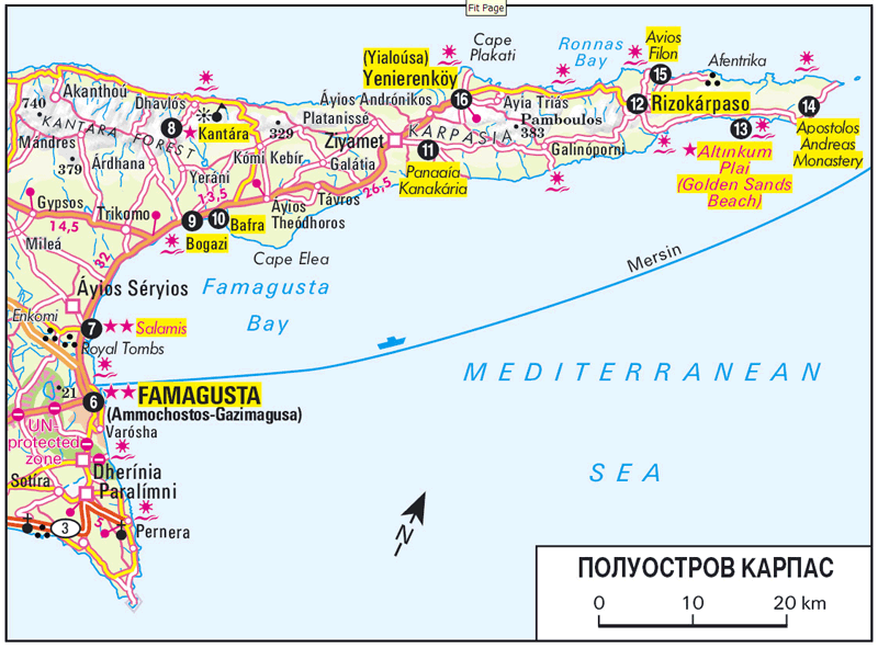 Карта кипра с курортами