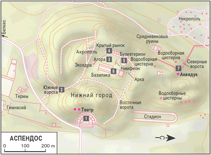 Анталия перге карта