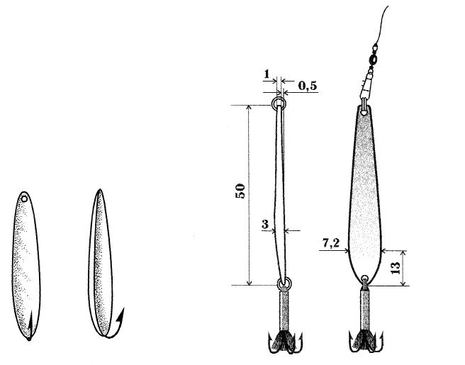 Чертежи зимних блесен на окуня с названиями