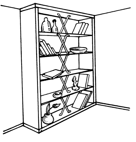 Книжный шкаф рисунок карандашом