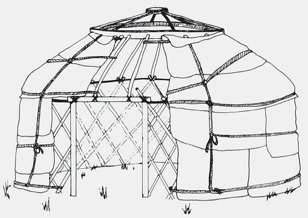 Как нарисовать юрту