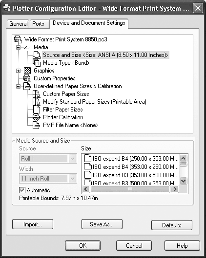 Configuration editor. Конфигурирование плоттеров Автокад.