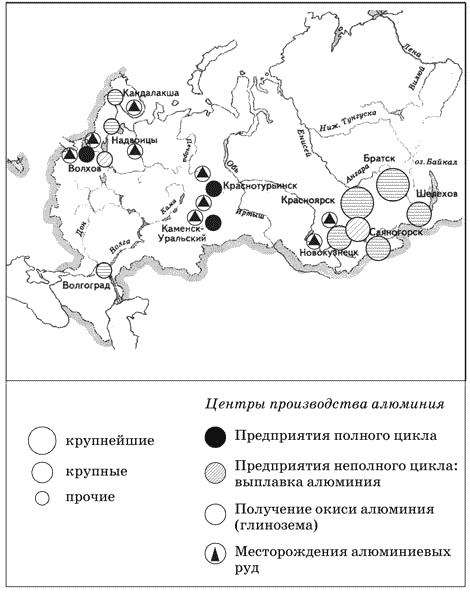 Основные центры производства. Крупнейшие месторождения металлургии в России. Крупные центры алюминиевой промышленности в России. Карта алюминиевой промышленности России. Месторождения алюминиевой руды в России на карте.