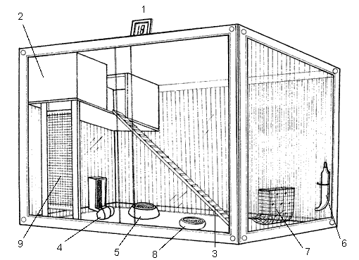 Чертеж клетки для шиншиллы