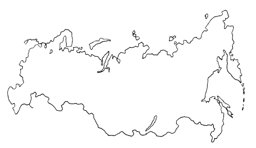 Карта россии не раскрашенная