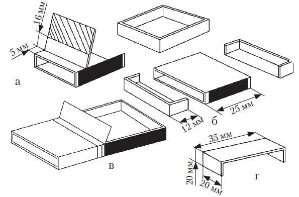 Спичечный коробок чертеж