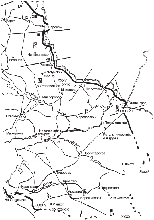 Карта курск сталинград