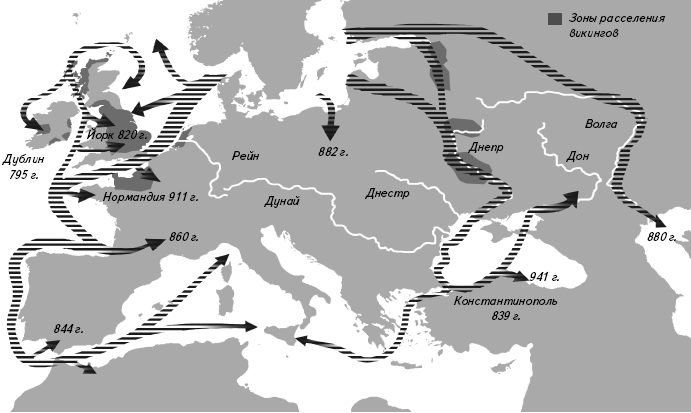 Карта расселения викингов