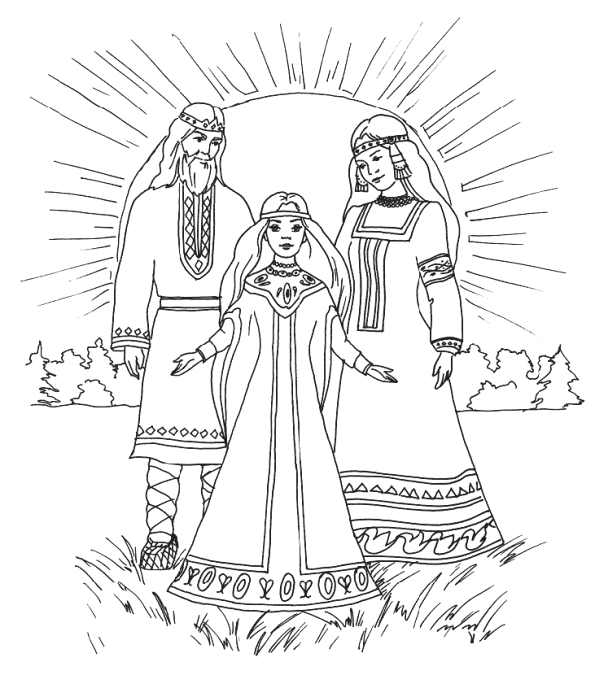 Рисунок свадебный костюм народов твоего края