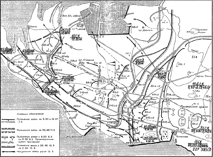 Карта освобождения севастополя в 1944 году