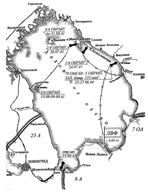 Для военных действий на ладоге использовались силы