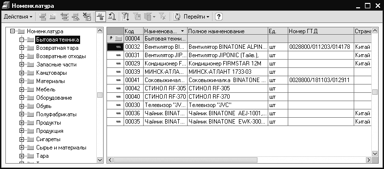 Справочник видов оплаты