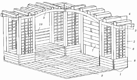 Пергола угловая чертеж